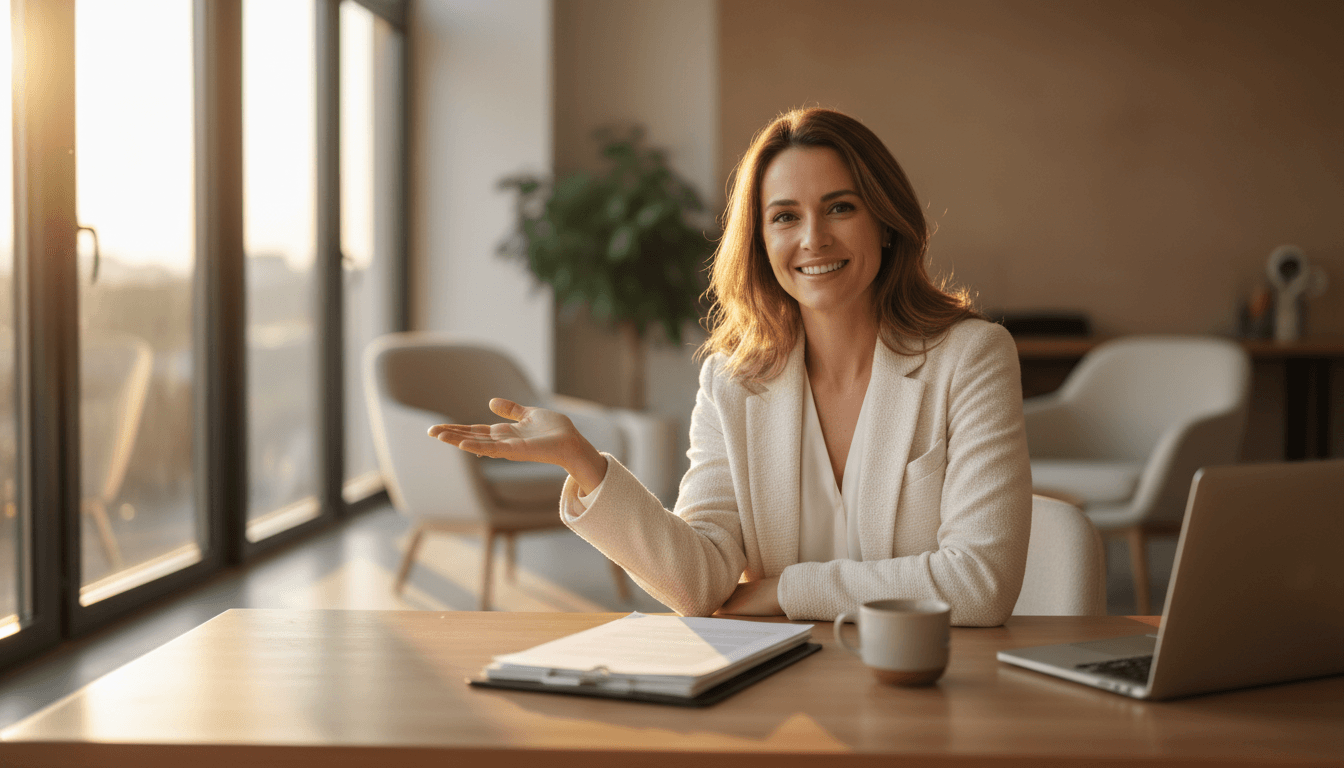 Immigration consultant in a welcoming office environment ready to assist with ESTA applications